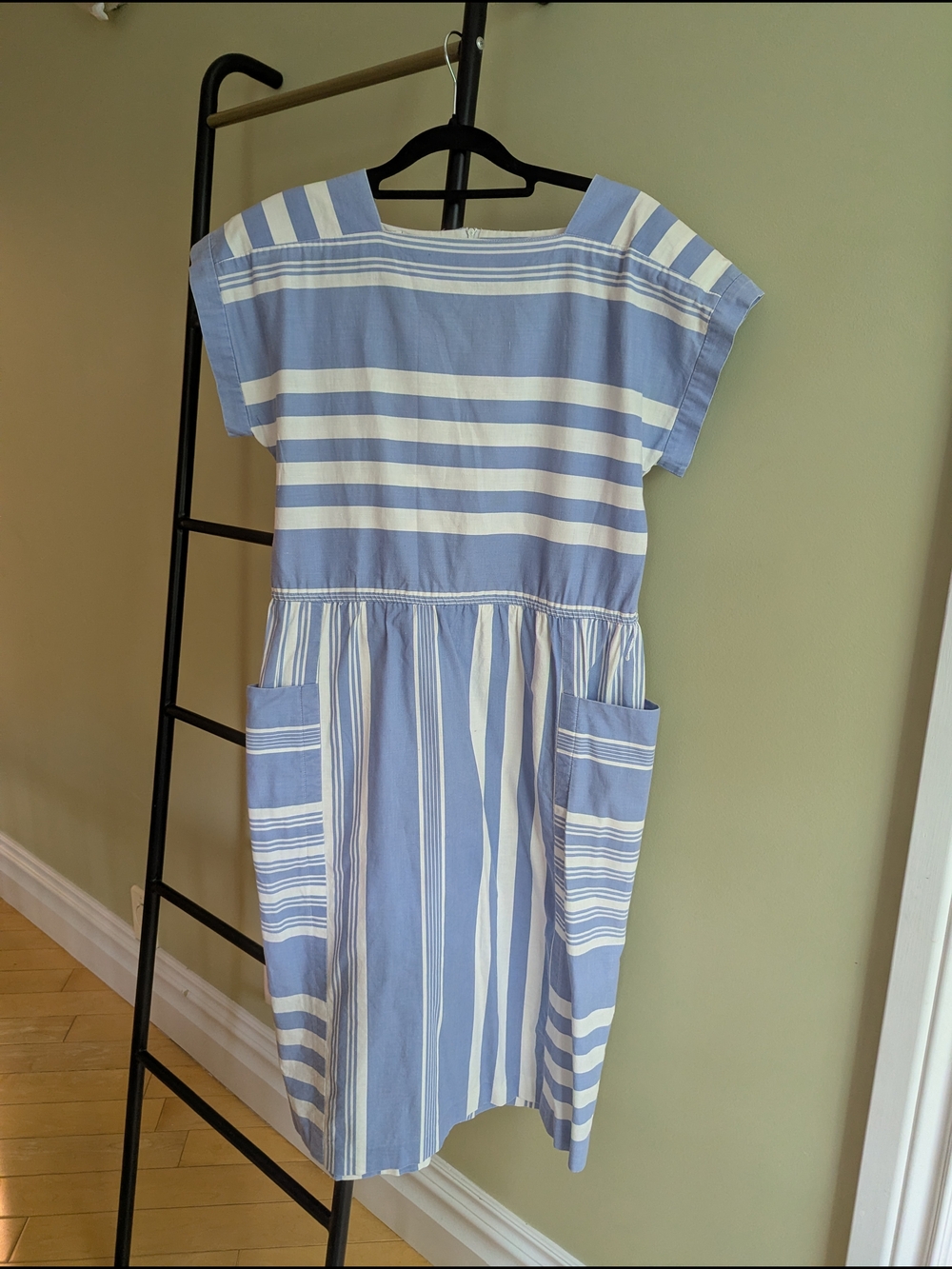Vintage John Roberts 100% Cotton Striped Dress
